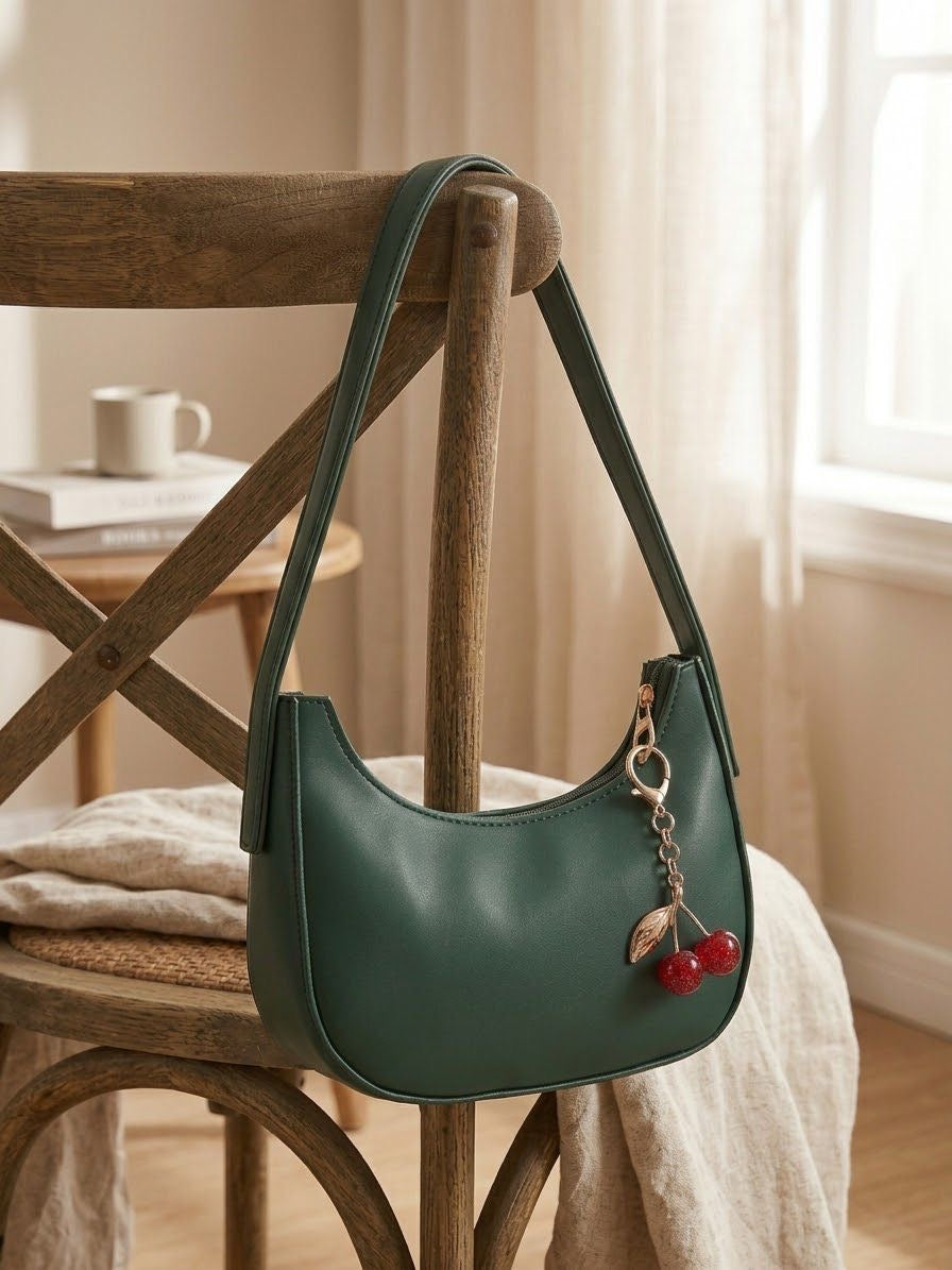 Cherry Charm Shoulder Bag- GREEN