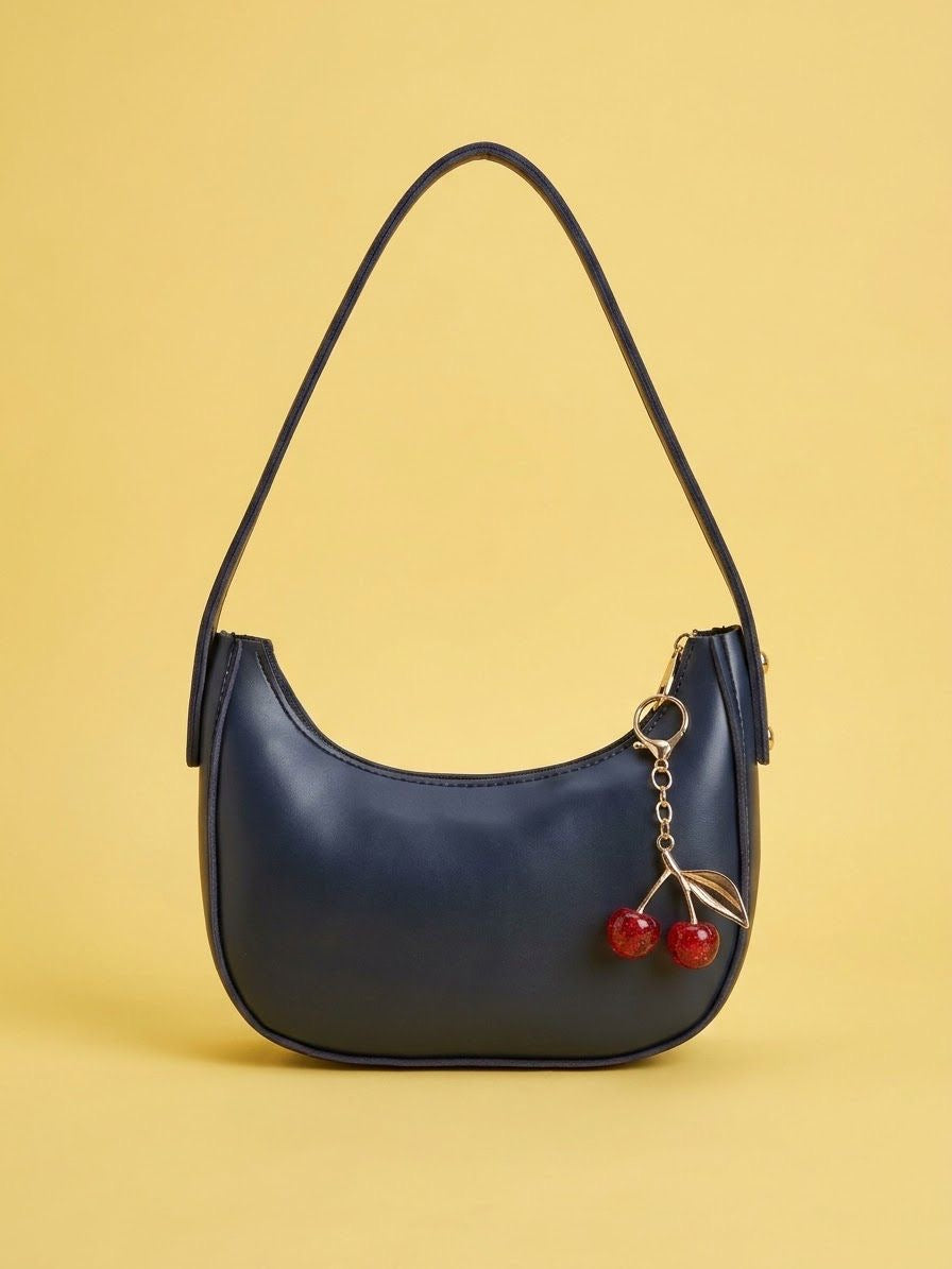 Cherry Charm Shoulder Bag- ROYAL BLUE