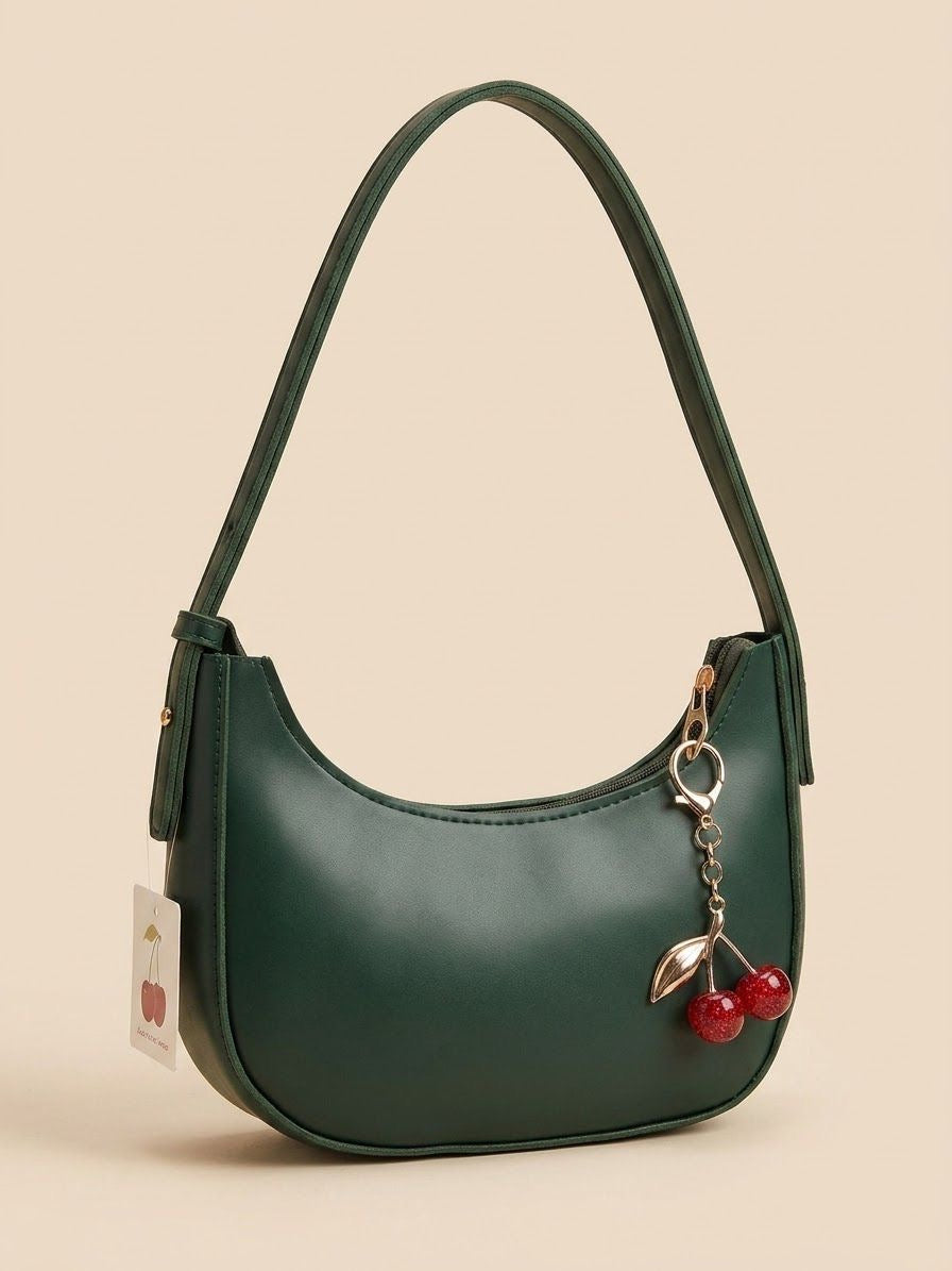 Cherry Charm Shoulder Bag- GREEN