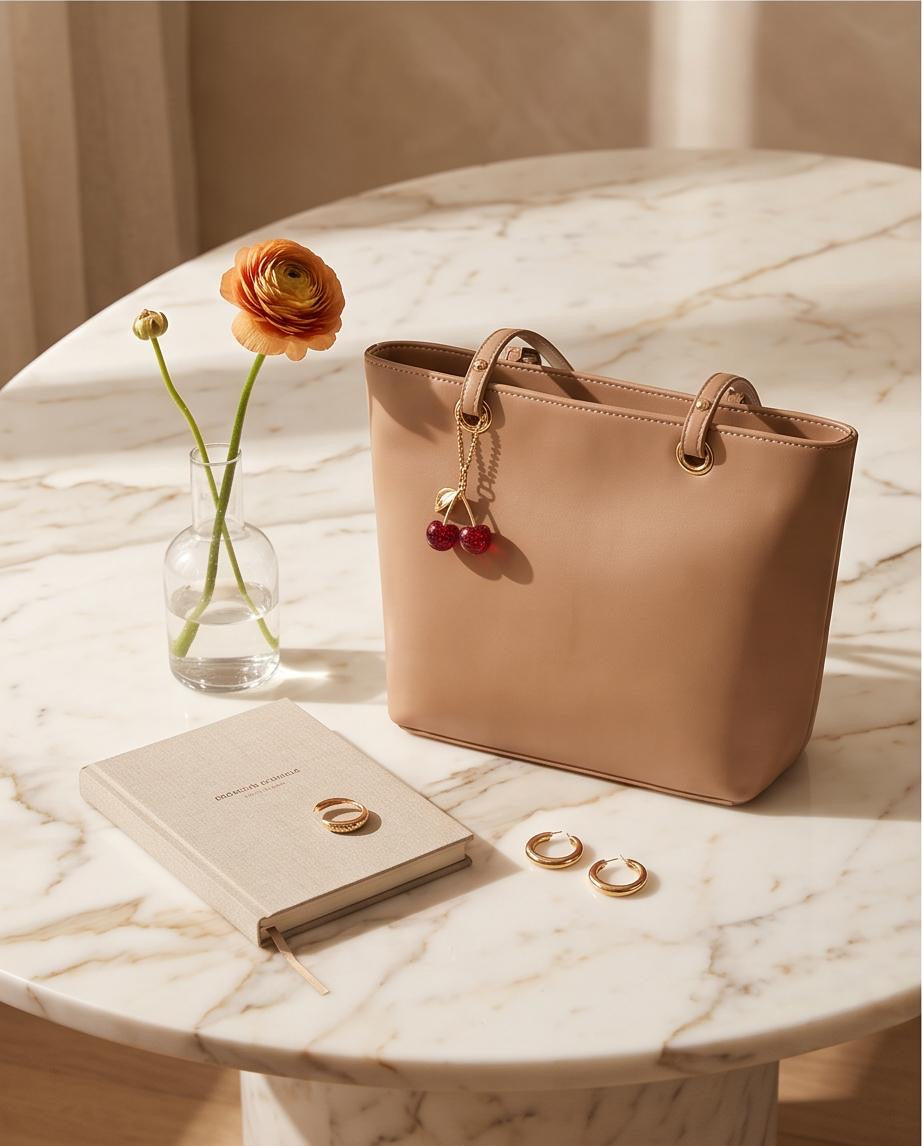 Olivia Tote Bag – Nude Beige