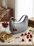 Cherry Charm Shoulder Bag- GRAY