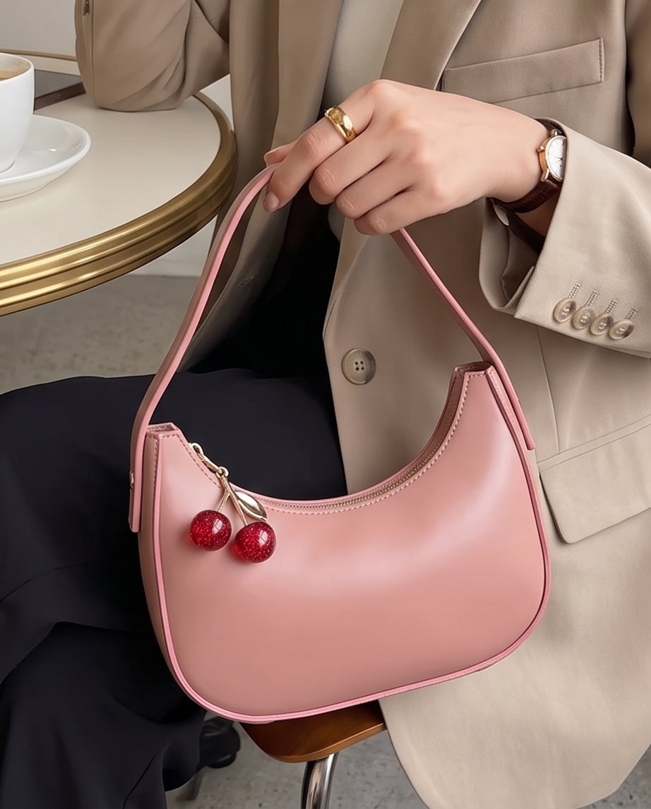 Cherry Charm Pink Shoulder Bag