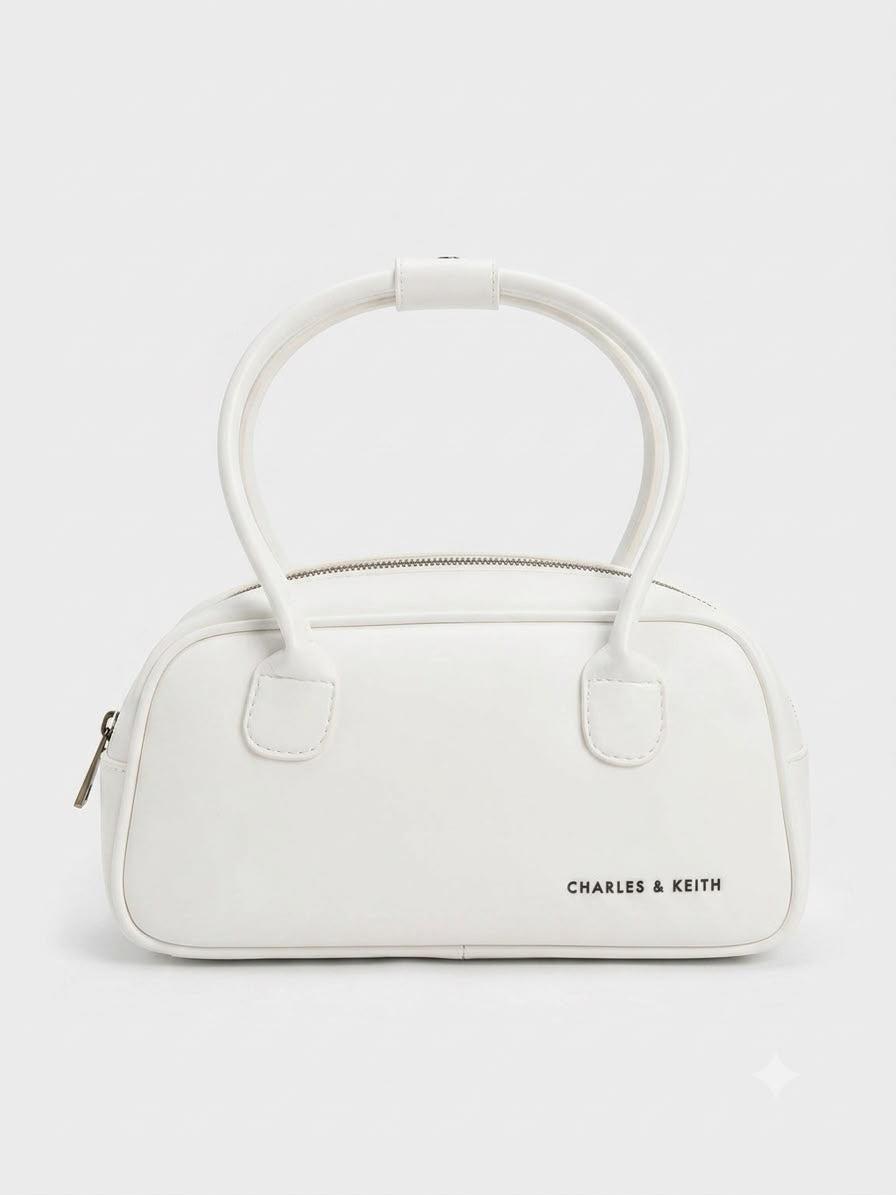Minimalist Oval Shoulder Bag- WHITE