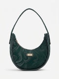 Luxe Crescent Shoulder Bag-GREEN