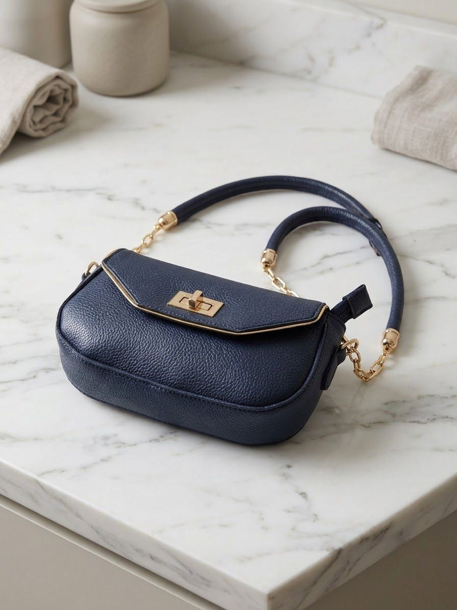 Elegant Blue Shoulder Bag