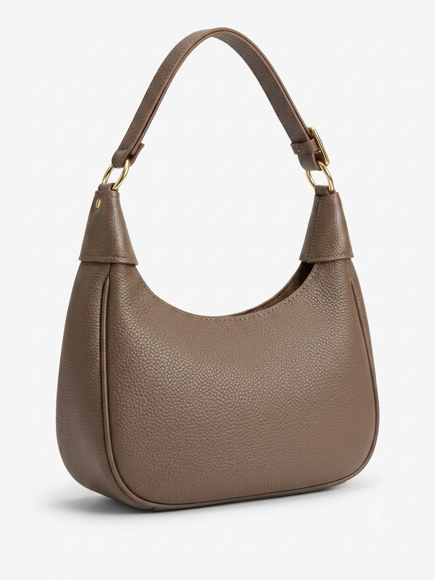 Soft Curve Shoulder Bag- BROWN