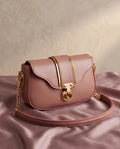 Aria Lock Crossbody Bag – Dusty Rose