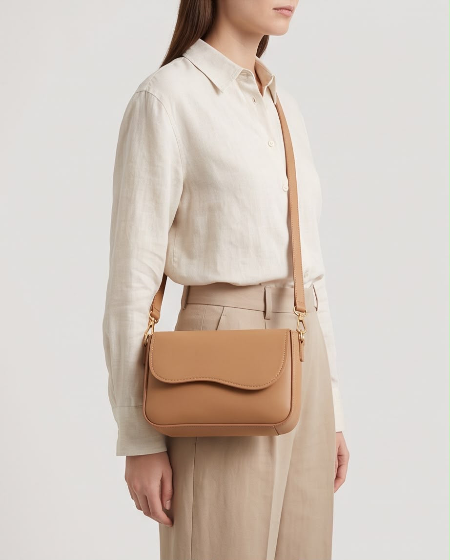 Luna Classic Shoulder Bag – Beige
