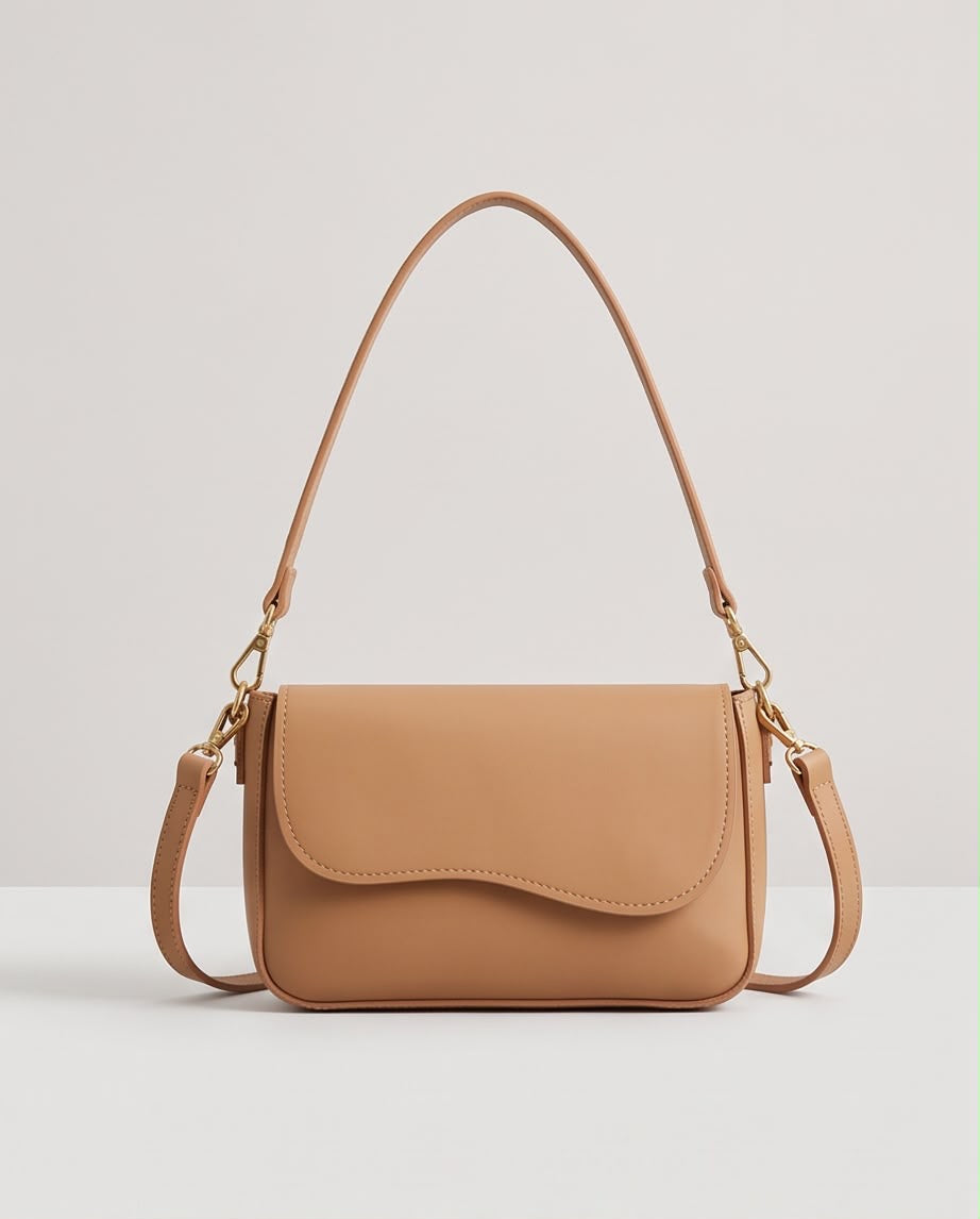 Luna Classic Shoulder Bag – Beige