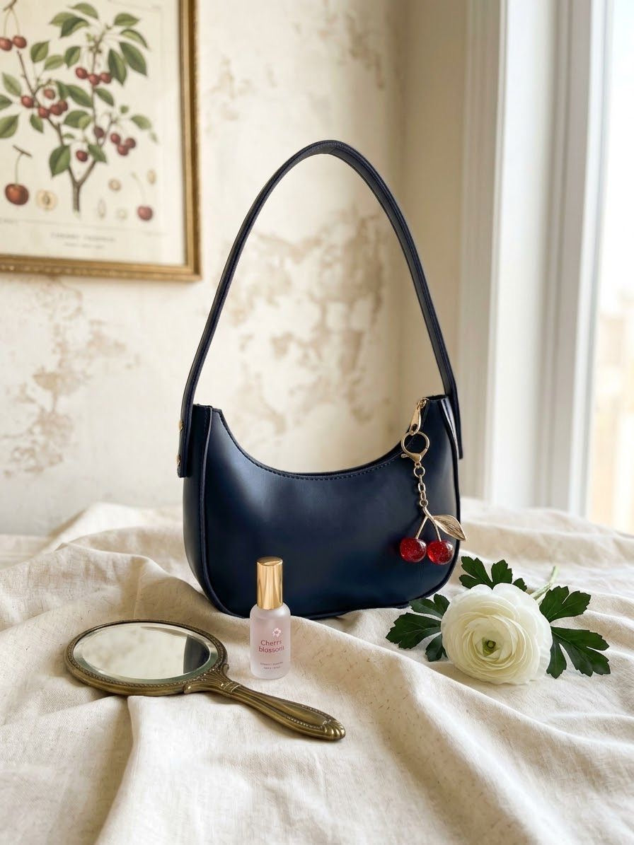 Cherry Charm Shoulder Bag- ROYAL BLUE