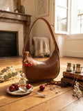 Cherry Charm Shoulder Bag-Camel Brown