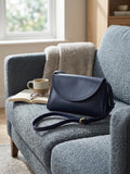 Minimal Noir Flap Crossbody Bag