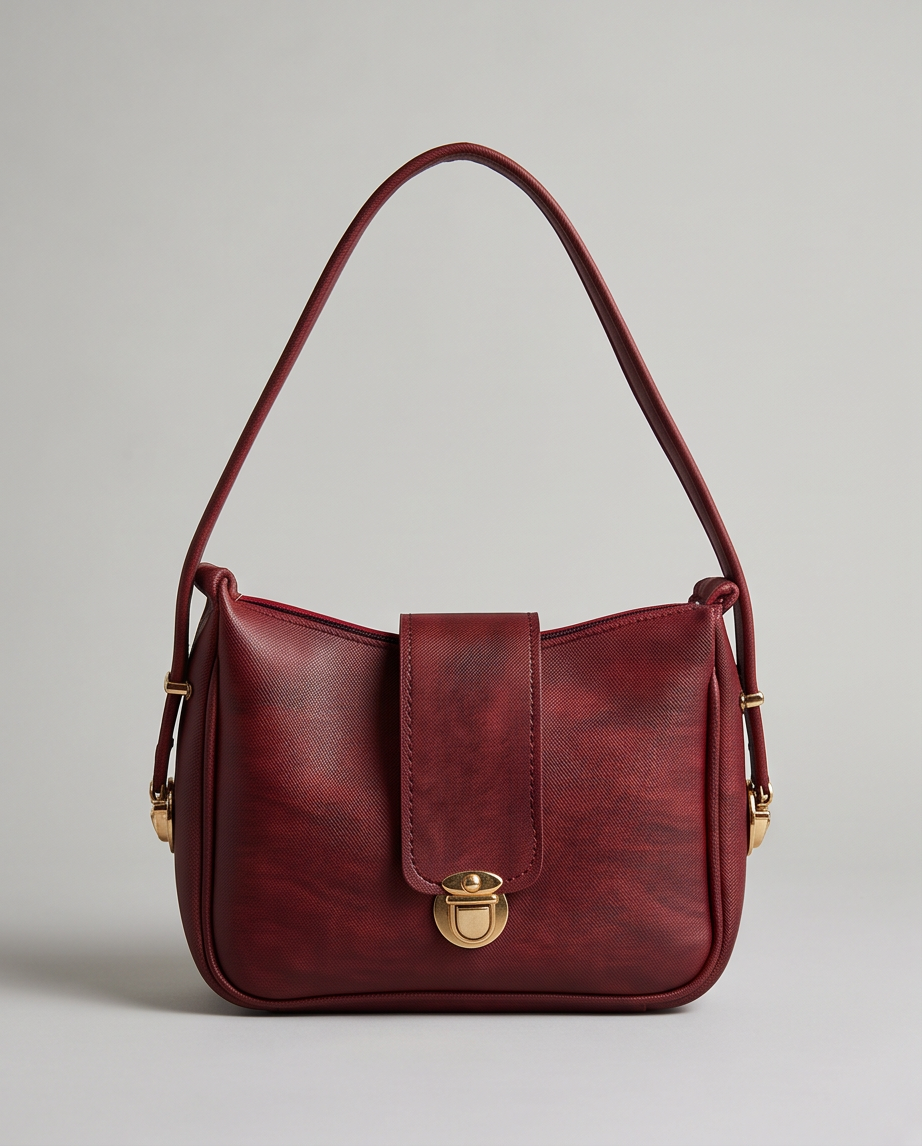 Vintage Luxe Shoulder Bag – Burgundy