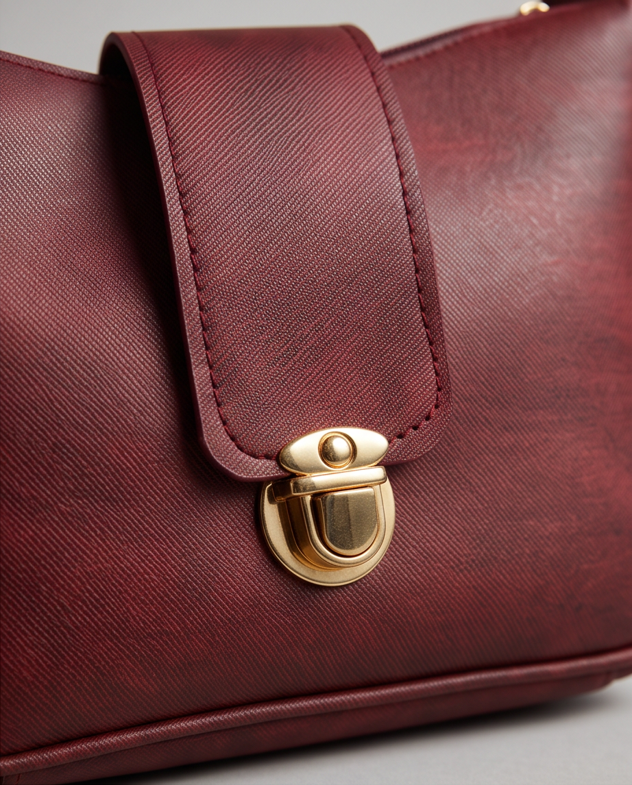 Vintage Luxe Shoulder Bag – Burgundy