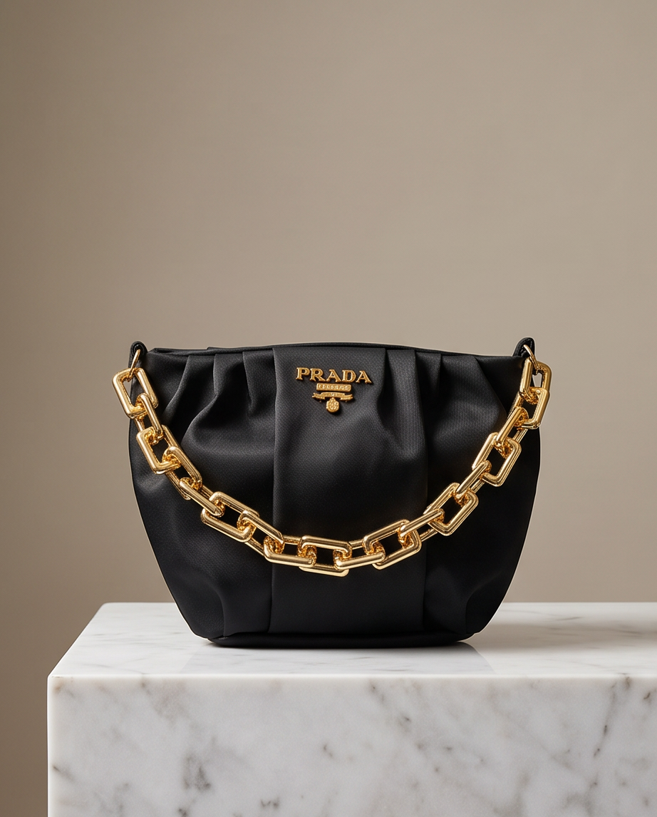 Luxury Chain Strap Shoulder Bag – Black