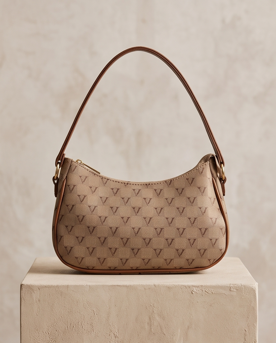 Signature Monogram Shoulder Bag – Classic Beige