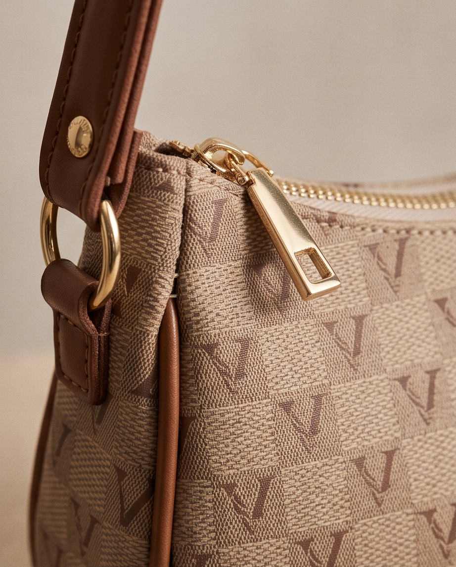 Signature Monogram Shoulder Bag – Classic Beige