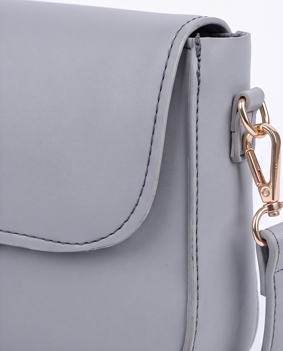 Soft Curve Flap Crossbody Bag-GRAY