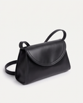 Minimal Noir Flap Crossbody Bag