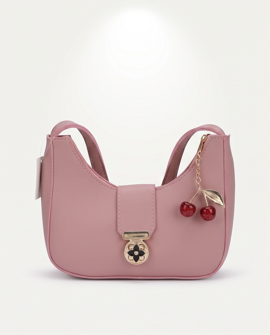 Blush Charm Mini Shoulder Bag – Cherry Detail