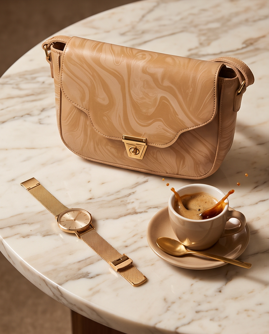 Marble Swirl Bag – Caramel
