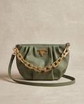 Luxe Chain Shoulder Bag – Olive Green