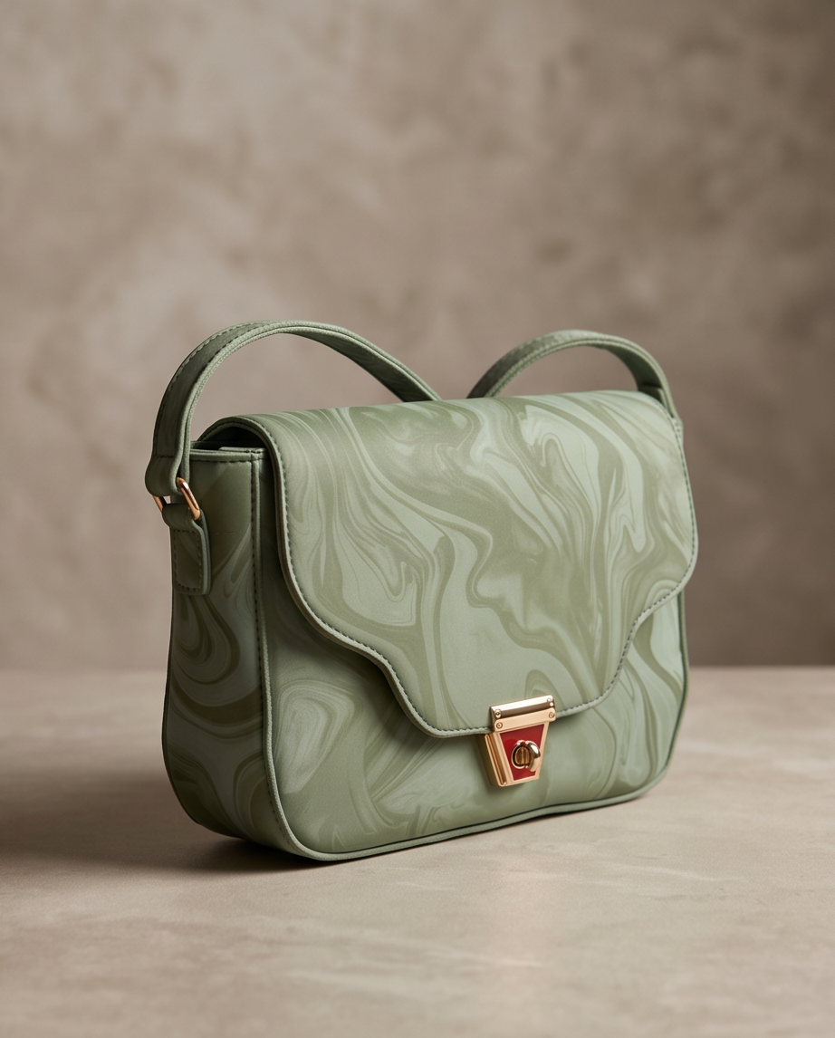 Marble Swirl Crossbody Bag -GREEN