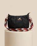 Urban Chic Shoulder Bag – Black with Pattern Strap