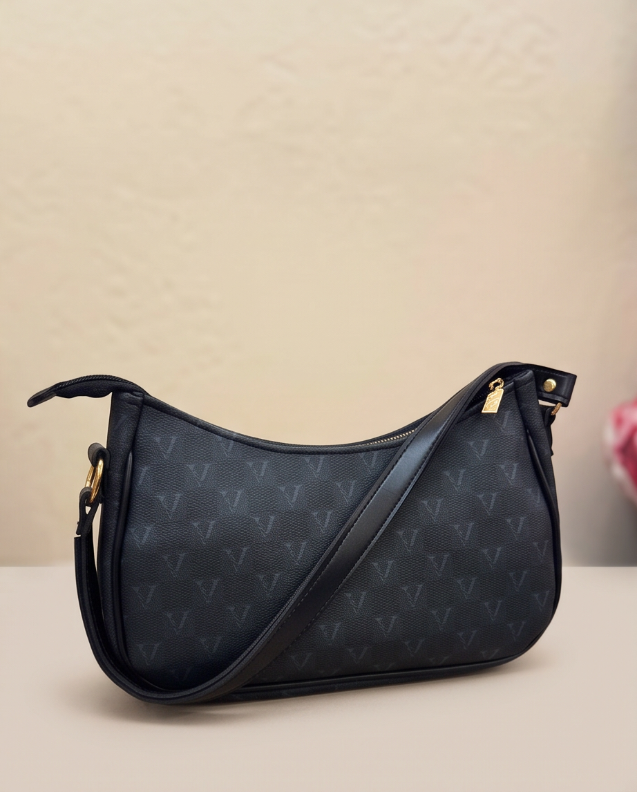 Classic Monogram Shoulder Bag – Black