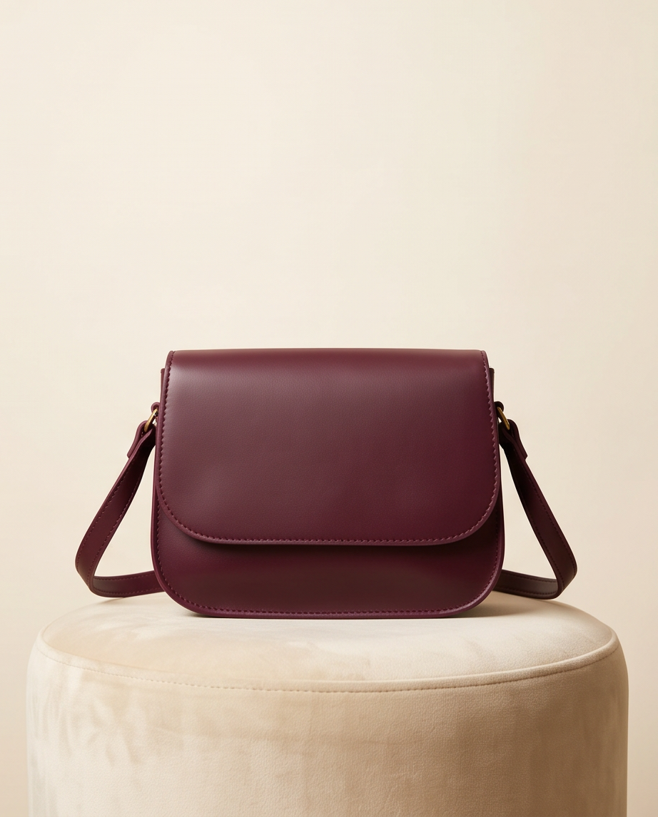 Classic Flap Crossbody Bag – Deep Burgundy